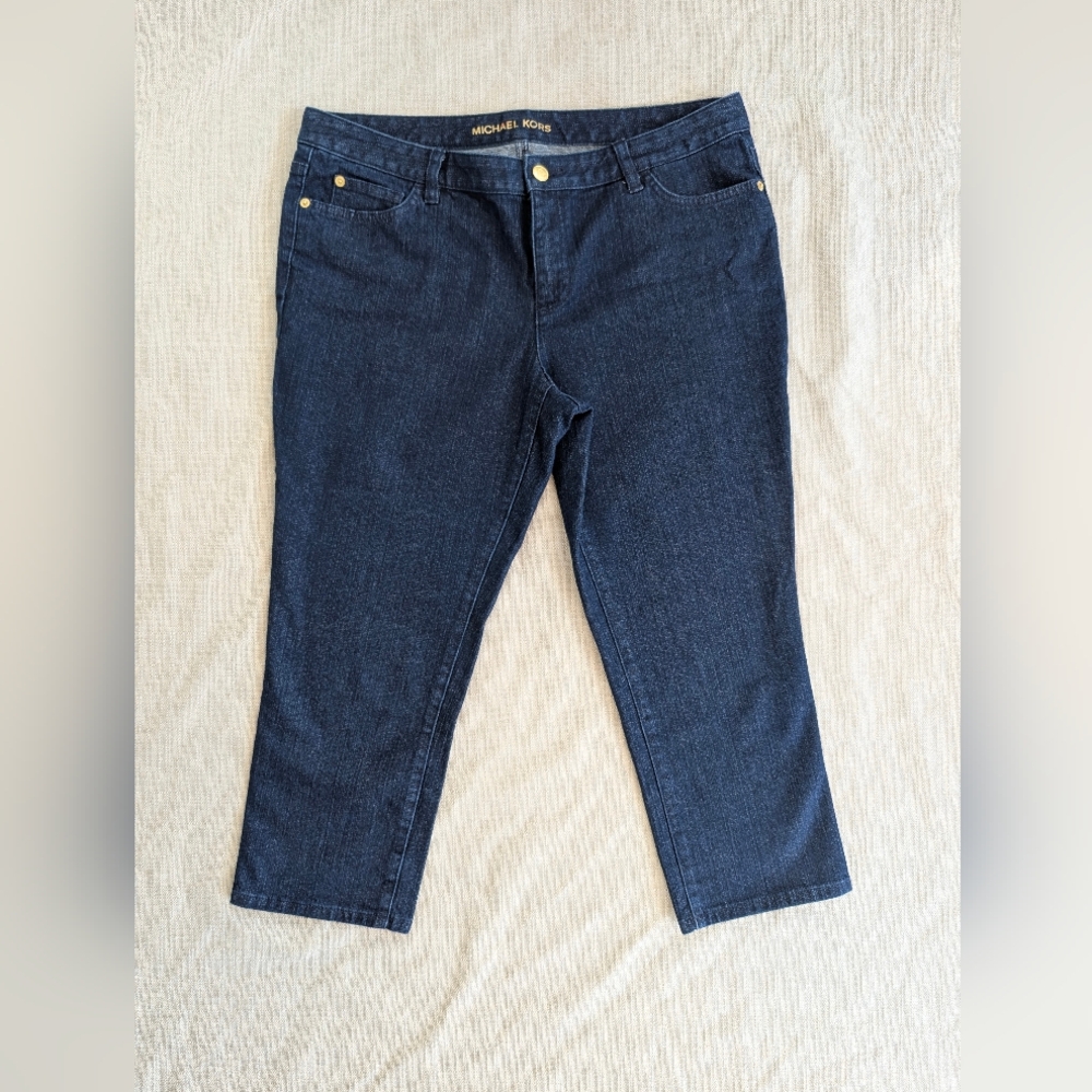 Michael Kors Dark Wash Cropped Skinny Jeans! Size 12!